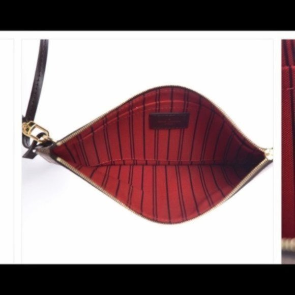 Authentic NEW Louis Vuitton Neverfull red damier pouch - Picture 7 of 8